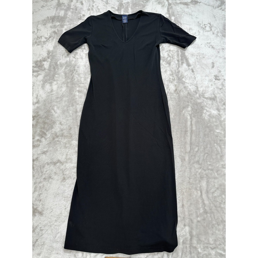 Gap Pencil Dress Women's Size XS Black 1/2 Sleeve Knee Length Gauze Fabric EUC